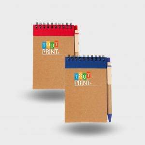 Carnet de notes A6 en carton avec stylo à bille personnalisé - Carnets