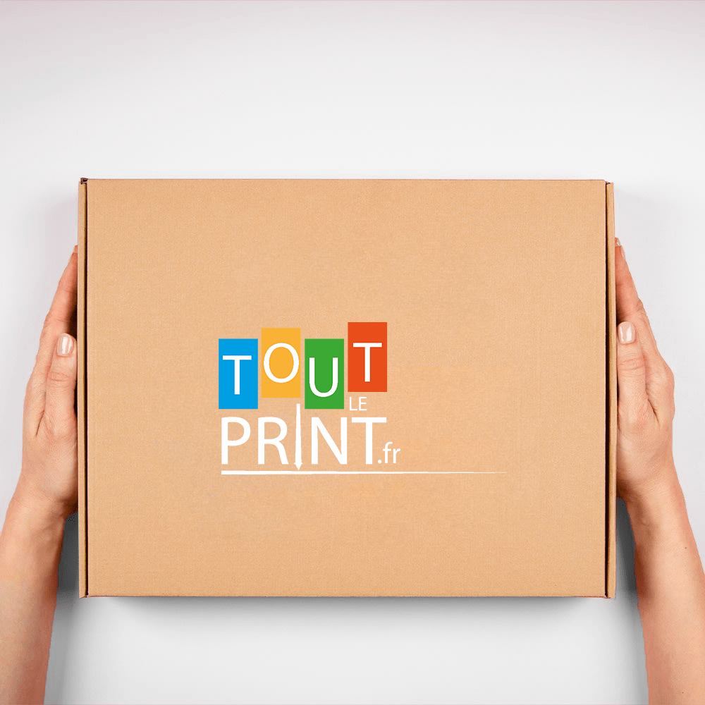 Boîte d'expédition avec rabat et logo imprimé personnalisé - Emballage