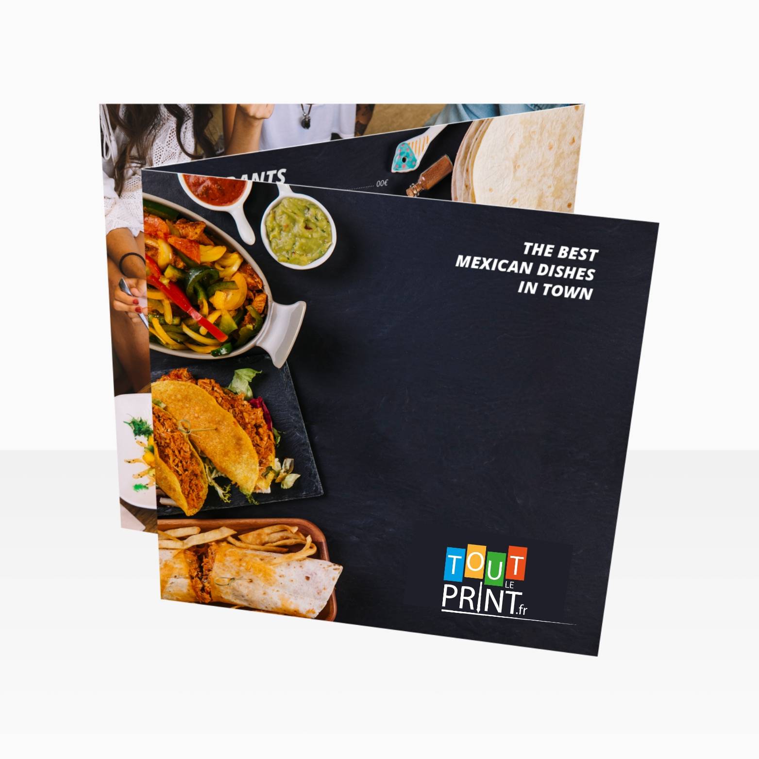 Cartes de menu à pli accordéon personnalisé - Objets Publicitaires