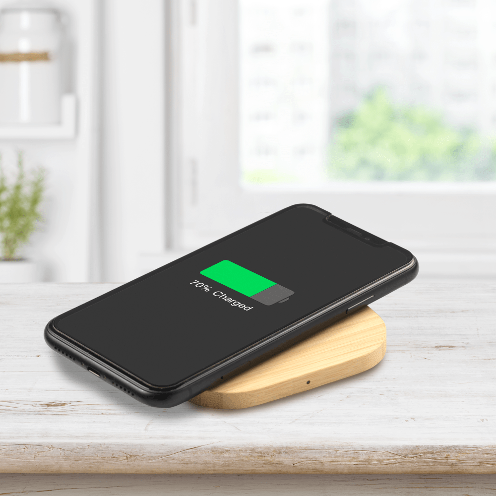 Chargeurs sans fil en bambou 5W personnalisé - Chargeur sans fil