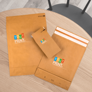 Pochette expédition colis papier kraft personnalisé - Objets Publicitaires