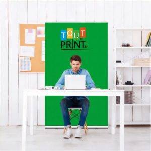 Roll-up fond vert personnalisé - Imprimerie