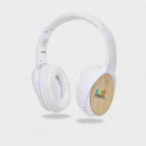 Casques Bluetooth en bambou personnalisé - Objets Publicitaires