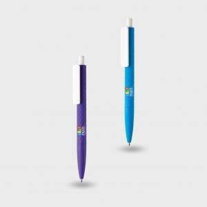 Stylo texturé motifs losanges clip blanc personnalisé - Stylos