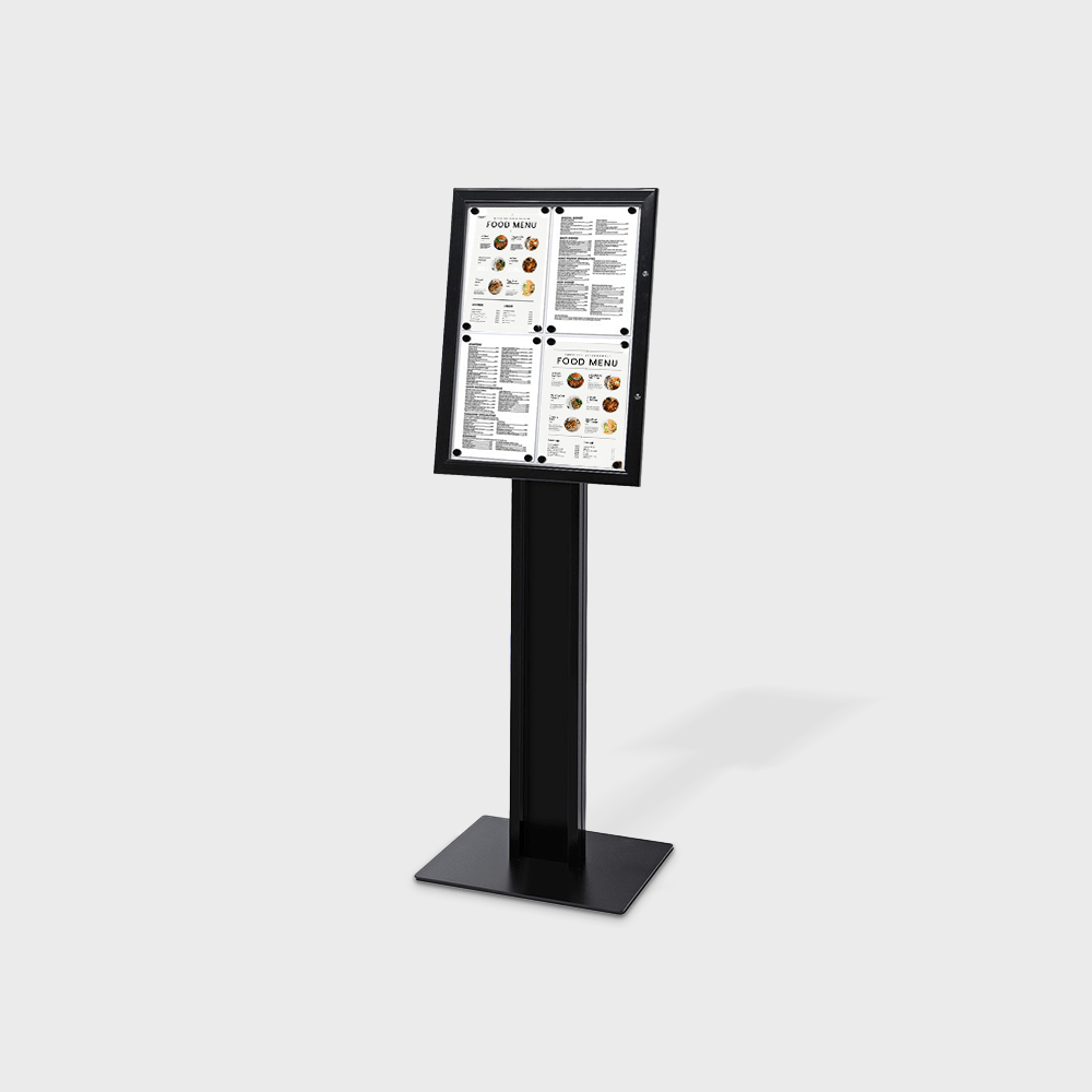 Poteau de menu noir autoportant