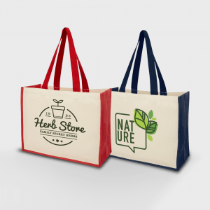 Sac de shopping en toile et jute Varai 320g personnalisé - Objets Publicitaires