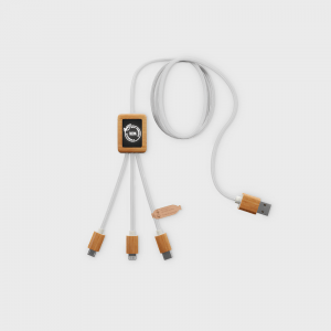 Câble de Chargement 3-en-1 en rPET avec Logo Lumineux