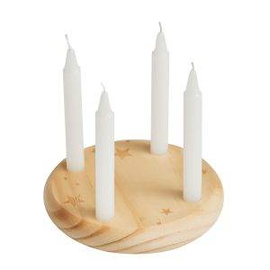 4-CHRISTMAS - Petite couronne de l’Avent en bois personnalisé - Décoration Noël