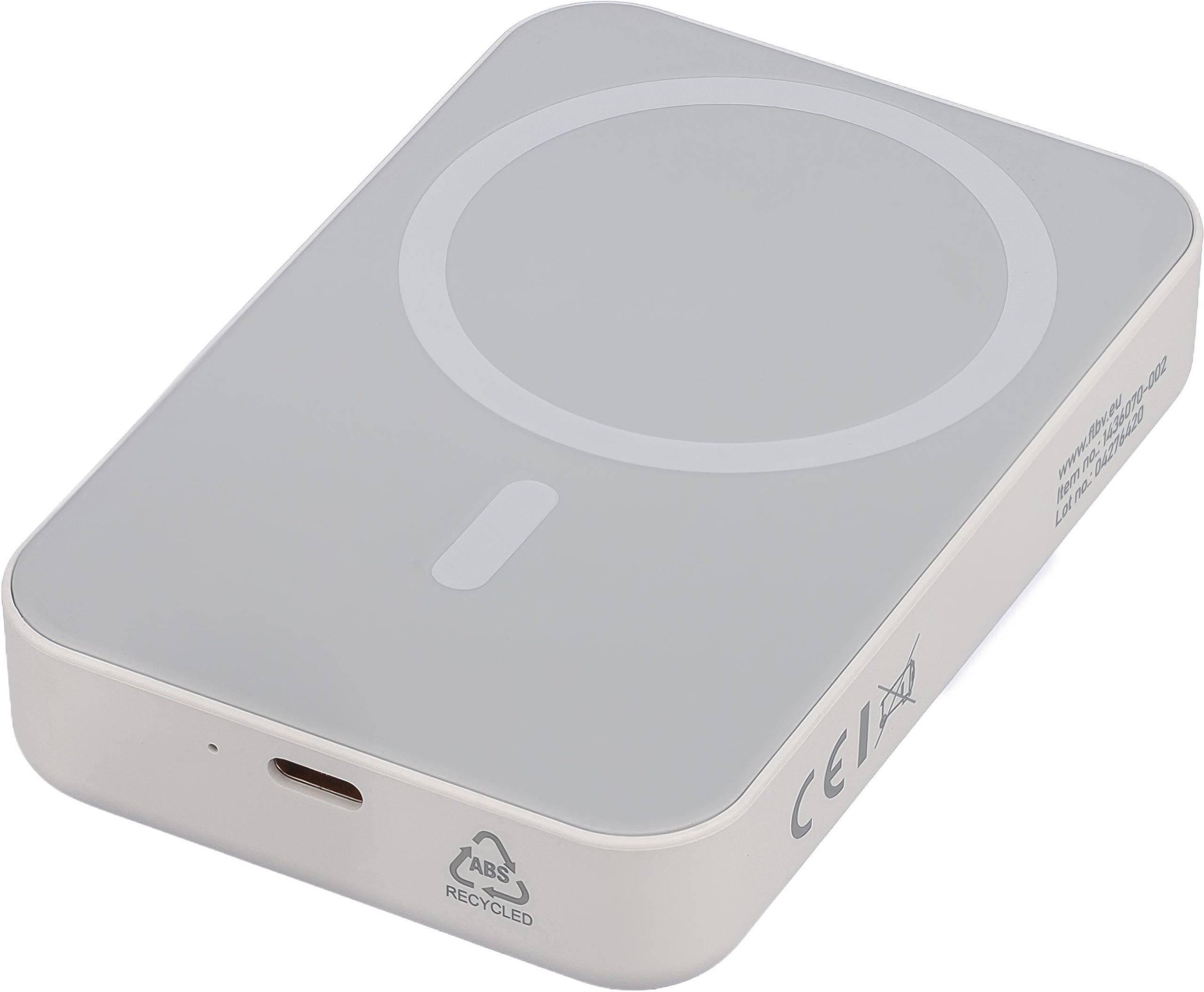 Batterie externe avec chargeur sans fil Meno | Recyclée | 10 000 mAh | Compatible MagSafe personnalisé - Batterie externe