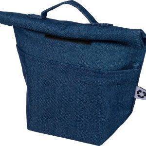 Sac isotherme Mira | Denim recyclé | Rabat roulé | 8 l personnalisé - sacs isothermes