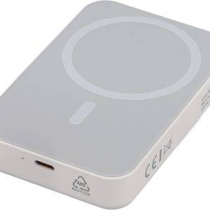 Batterie externe avec chargeur sans fil Meno | Recyclée | 10&nbsp;000 mAh | Compatible MagSafe personnalisé - Batterie externe