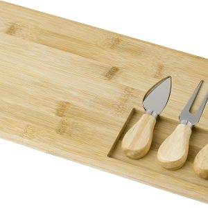 Planche à fromage Regina | Bambou | 4 pièces personnalisé - Coffret Fromage et Vin