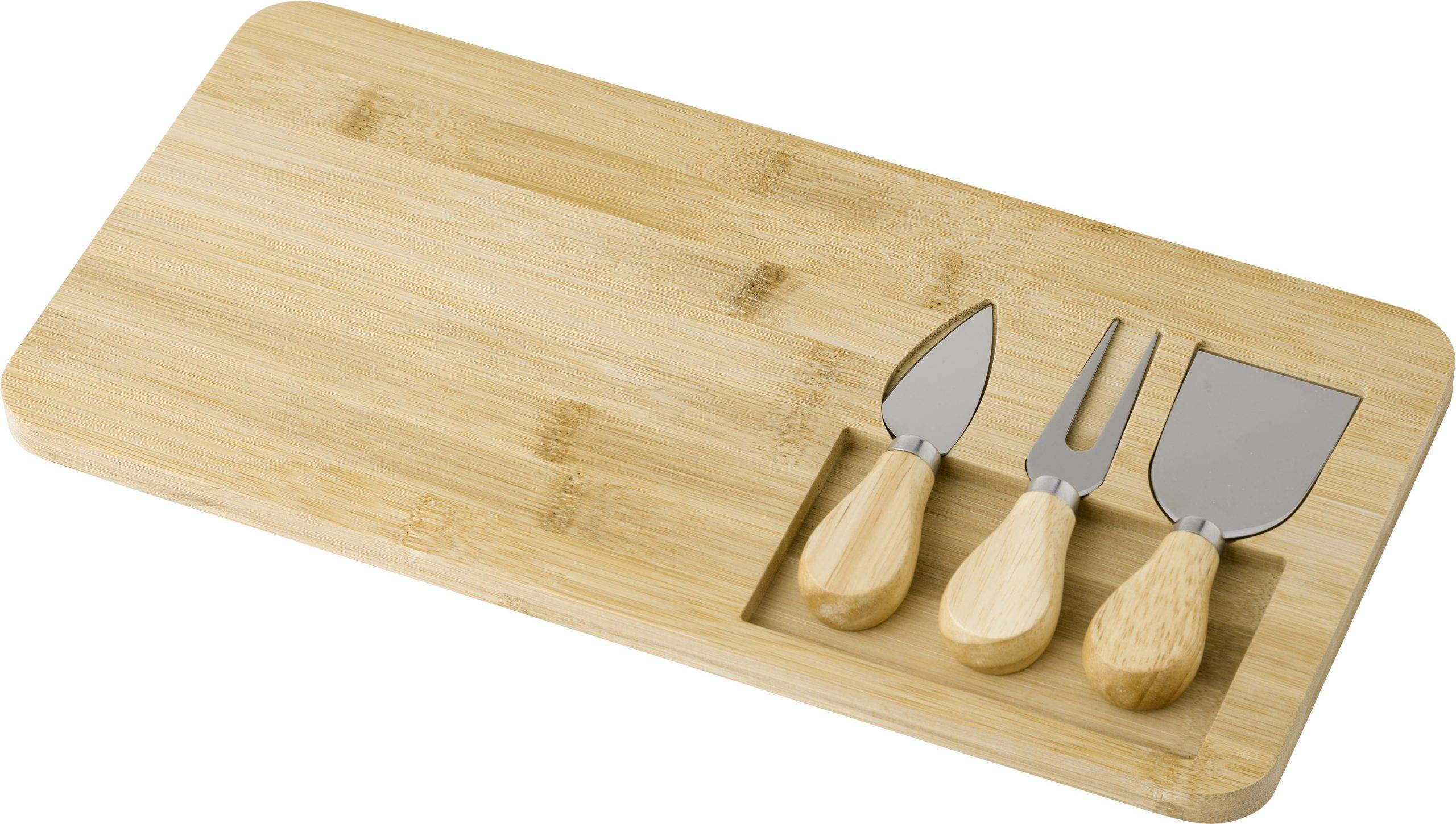 Planche à fromage Regina | Bambou | 4 pièces personnalisé - Coffret Fromage et Vin