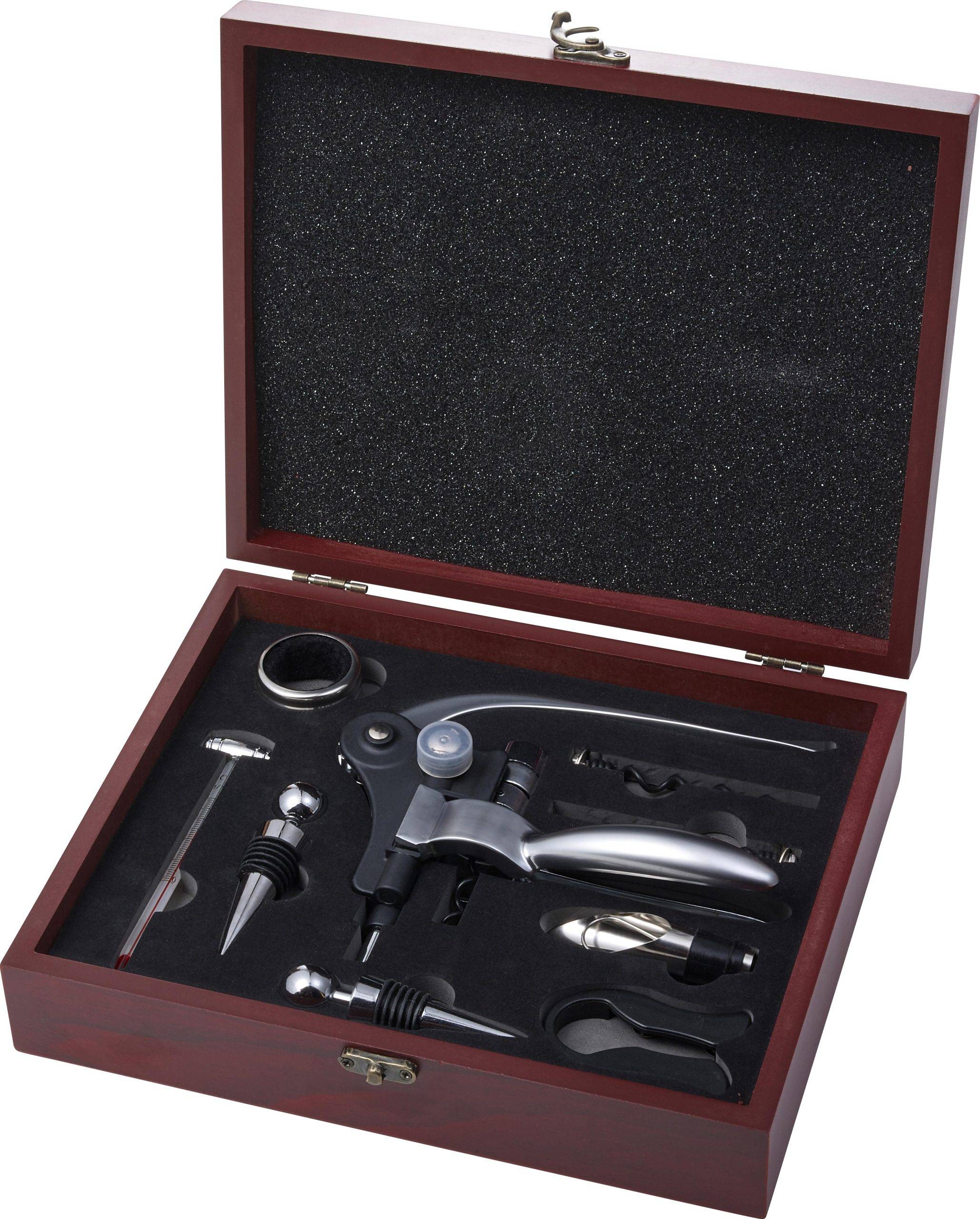 Set à vin Emil | Bois | 6 pièces personnalisé - Coffret Fromage et Vin