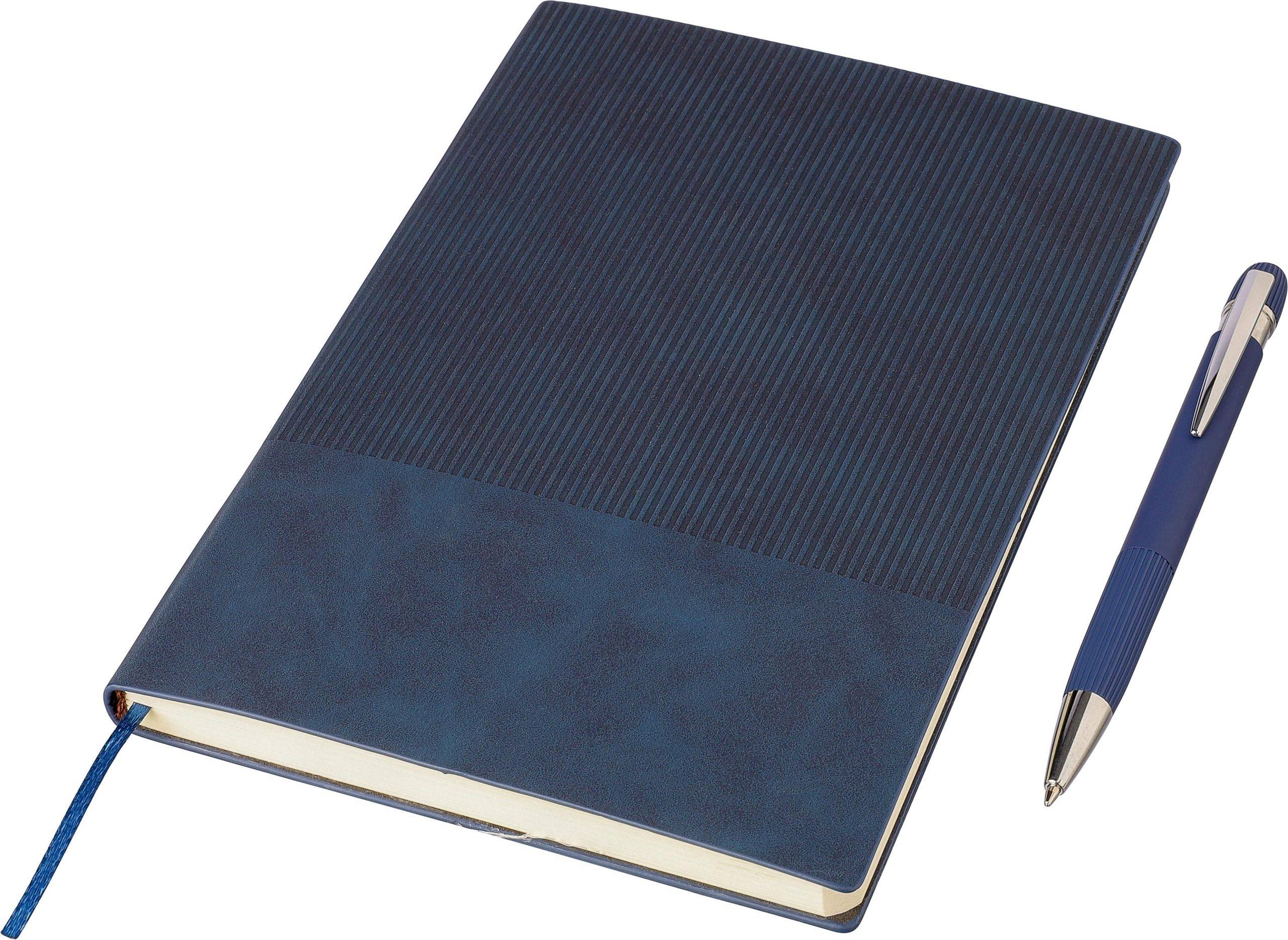 Set carnet Tarek | Simili-cuir recyclé | A5 | Avec stylo bille personnalisé - Carnets
