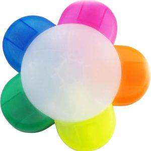 Set de surligneurs Brodie | Plastique | 5 couleurs personnalisé - Carte de visite plastique