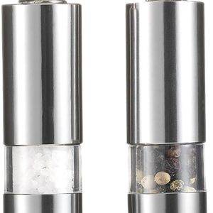 Set moulins sel et poivre Annalena | Inox | 2 pcs personnalisé - Set de table