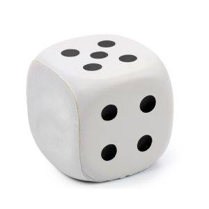 Anti-stress "dé" blanc personnalisable avec logo