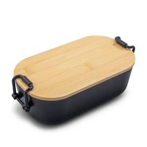 Boîte à lunch 900 ml Loes noir personnalisable avec logo