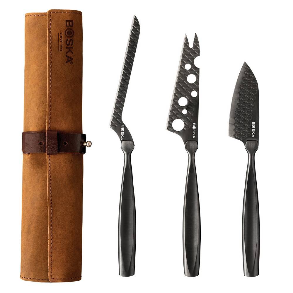 BOSKA Set couteaux à fromage Monaco+ noir personnalisable avec logo