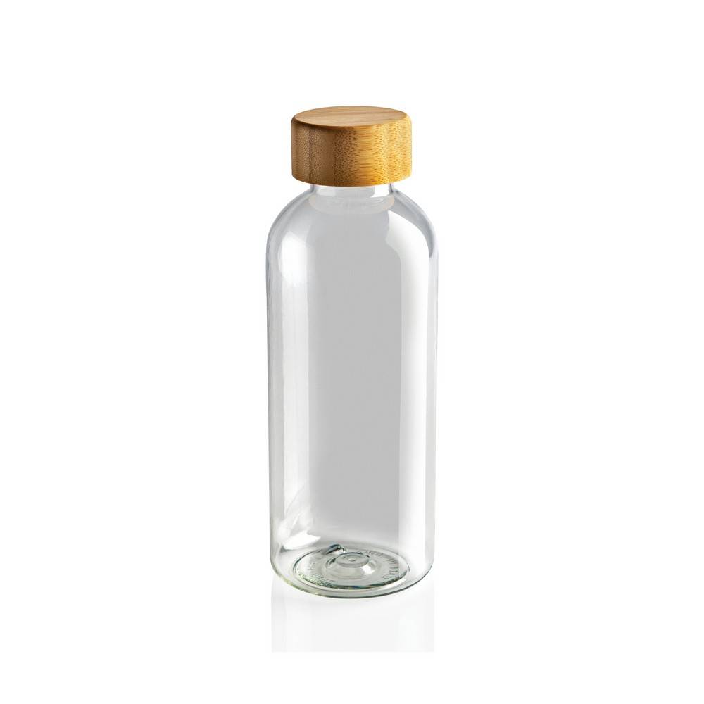 Bouteille 600ml en rPET RCS avec couvercle en bambou personnalisable