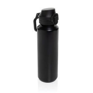 Bouteille de sport 600ML en acier recyclé RCS Via noir personnalisable