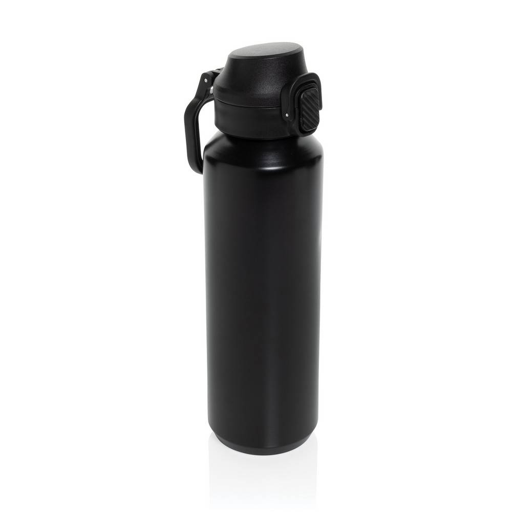 Bouteille de sport 600ML en acier recyclé RCS Via noir personnalisable