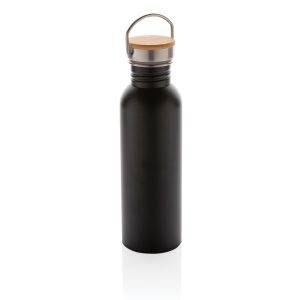 Bouteille en acier inoxydable avec couvercle en bambou personnalisable