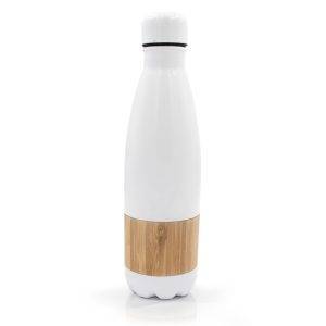 Bouteille isotherme 500 ml avec élément en bambou | personnalisable