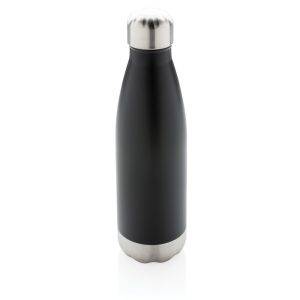Bouteille isotherme en acier noir personnalisable avec logo