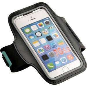 Brassard, étui pour téléphone portable noir personnalisable avec logo