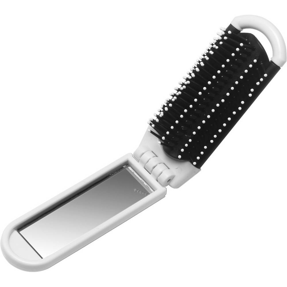 Brosse à cheveux et miroir blanc personnalisable avec logo