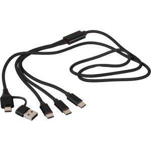 Câble de charge 6-en-1 noir personnalisable avec logo