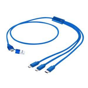 Câble de charge en aluminium recyclé bleu personnalisable avec logo