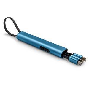 Câble de charge | Evelyn bleu marine personnalisable avec logo