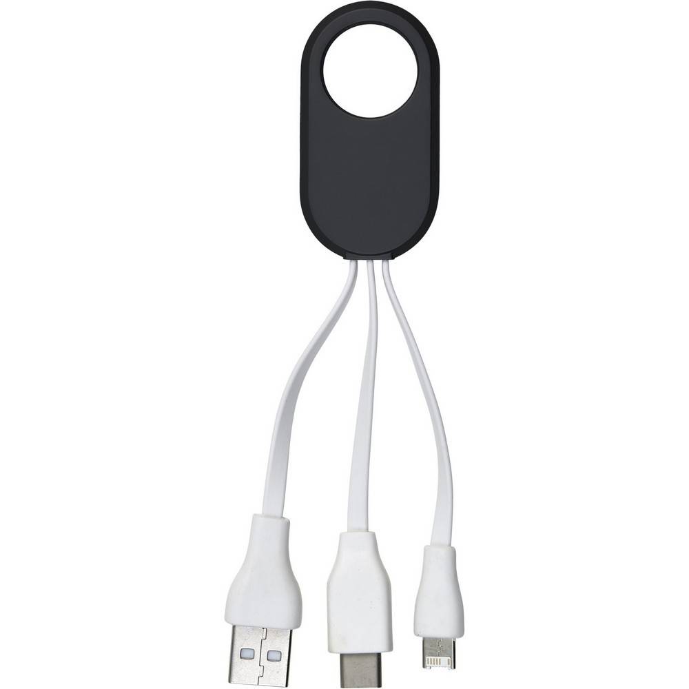 Câble de charge noir personnalisable avec logo
