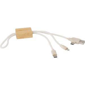 Câble de charge, porte-clés brun personnalisable avec logo