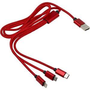 Câble de charge rouge personnalisable avec logo