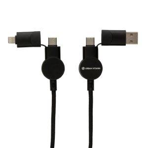 Câble Oakland 6-in-1 à charge 45W en plastique personnalisable