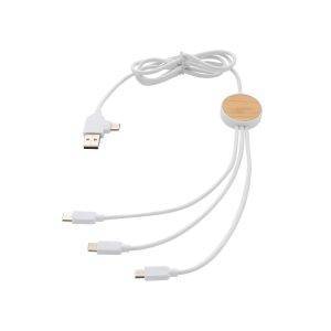 Câble Ontario 6-en-1 en plastique recyclé RCS blanc personnalisable