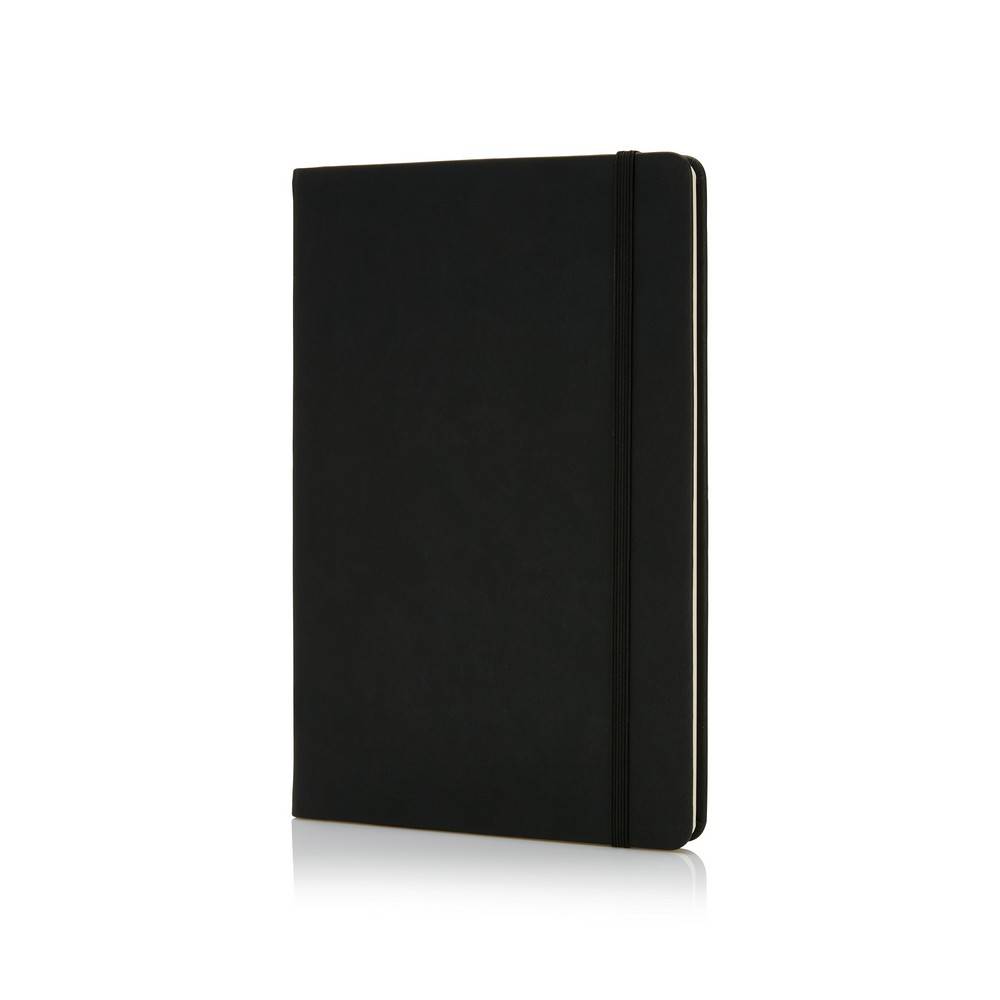 Cahier Deluxe A5, relié noir personnalisable avec logo