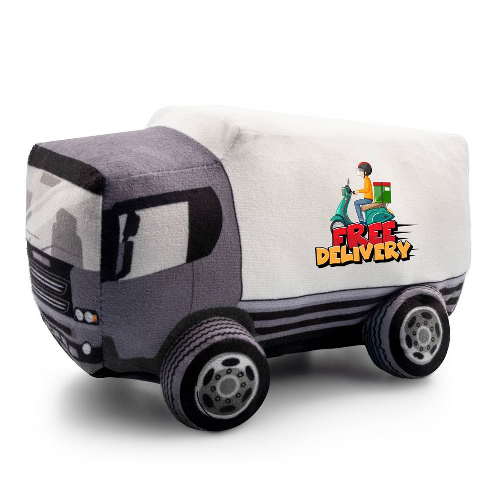 Camion en peluche Rune blanc personnalisable avec logo