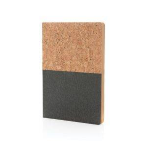 Carnet A5 à couverture en kraft et en liège noir personnalisable