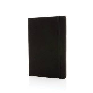 Carnet A5 en rPET certifié GRS noir personnalisable avec logo