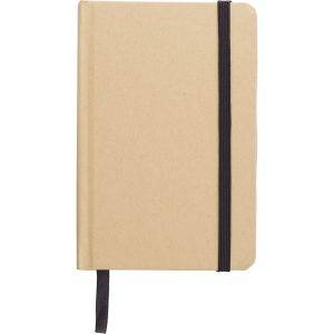 Carnet A6 en papier craft recyclé noir personnalisable avec logo