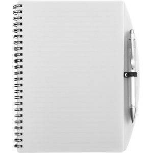 Carnet avec stylo bille blanc personnalisable avec logo