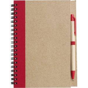 Carnet environ A5 avec stylo bille rouge personnalisable avec logo