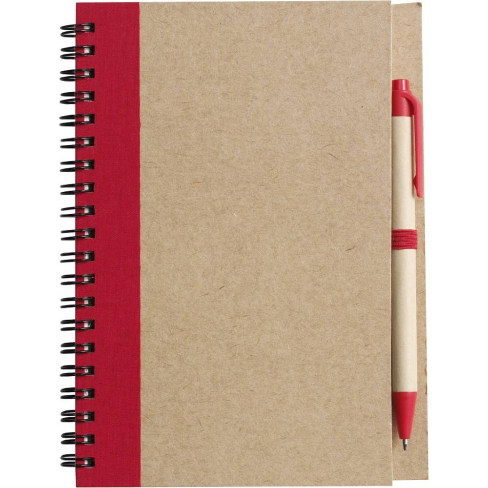 Carnet environ A5 avec stylo bille rouge personnalisable avec logo