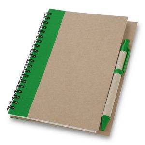 Carnet environ A5 avec stylo bille | Salvatore vert personnalisable