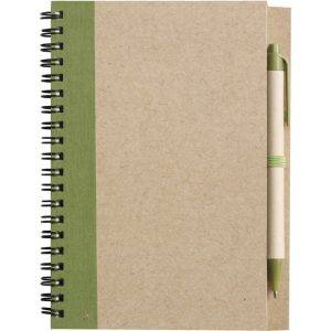 Carnet environ A5 avec stylo bille vert claire personnalisable
